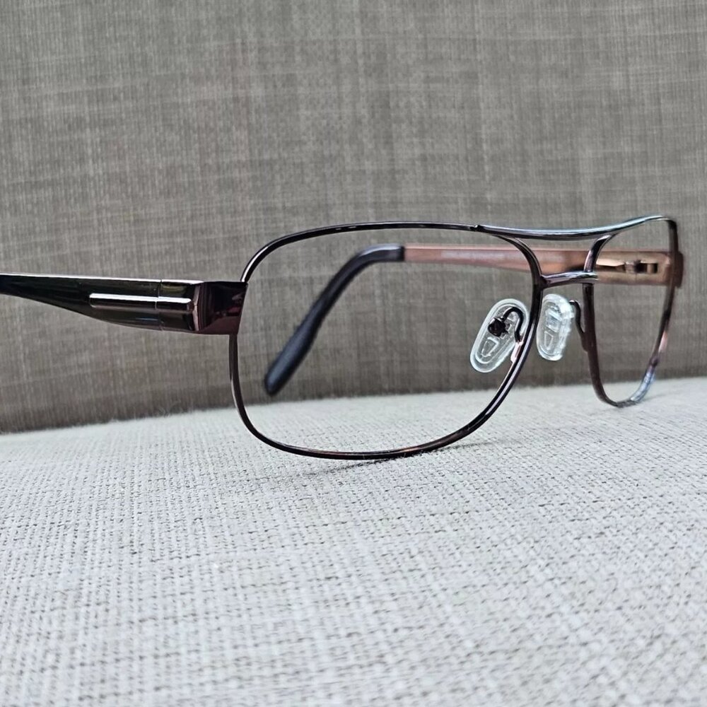 Kirkland Signature Frederick Men Glasses Dk. Brown Tone Metal Eyeglasses Italy
